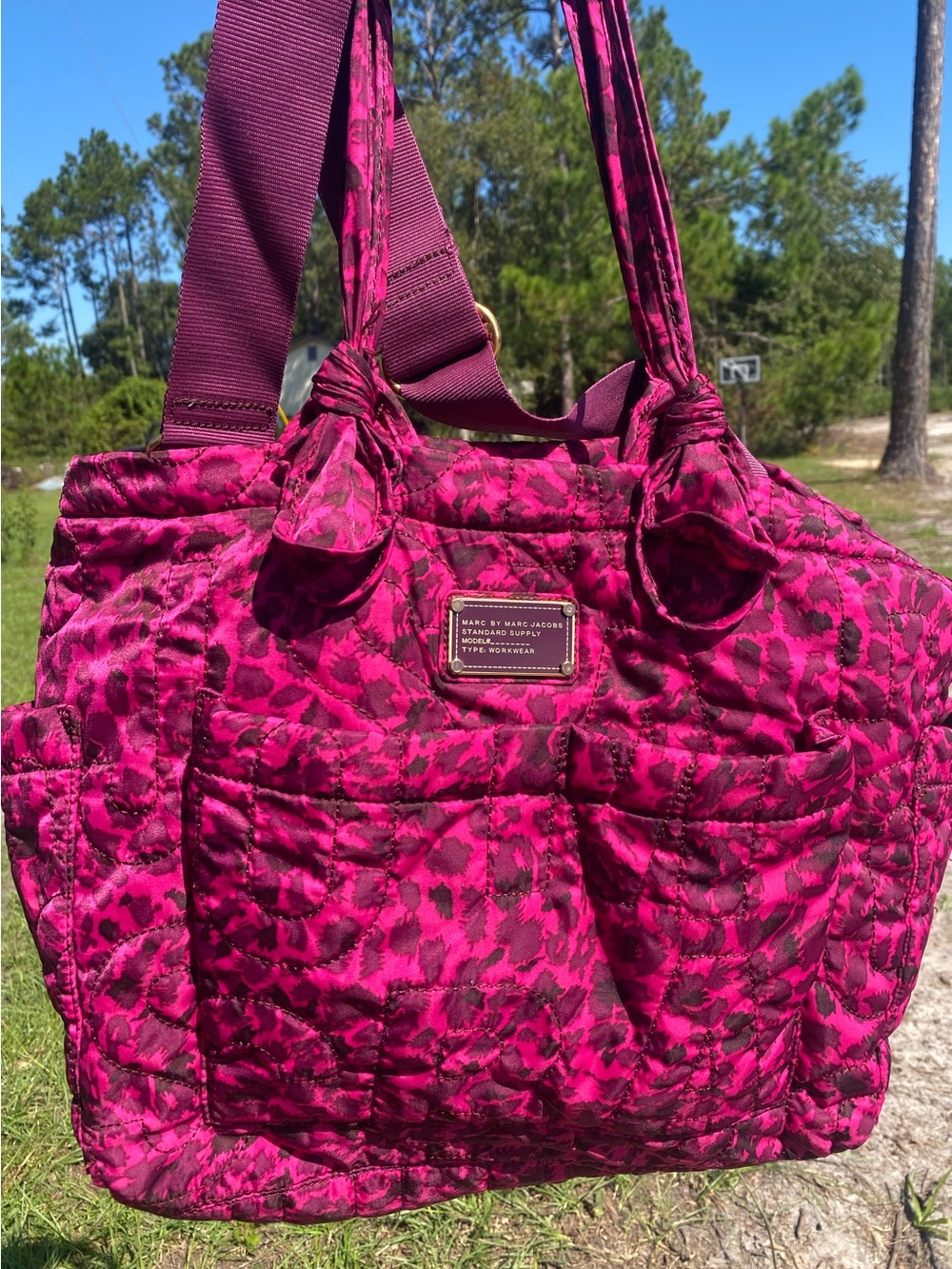 Marc by Marc Jacobs Hot Pink Quilted Leopard-Print Tote